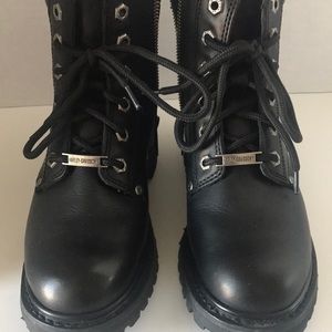 Harley Davidson Women’s Black Leather Boots - Sz-7